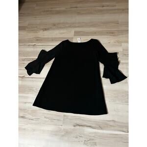 BB Dakota NWT Black Ruffle Bell Sleeve Shift Dress Womens Small S Cocktail LBD